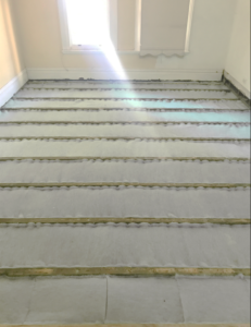 polyester underfloor insulation fitted from the top